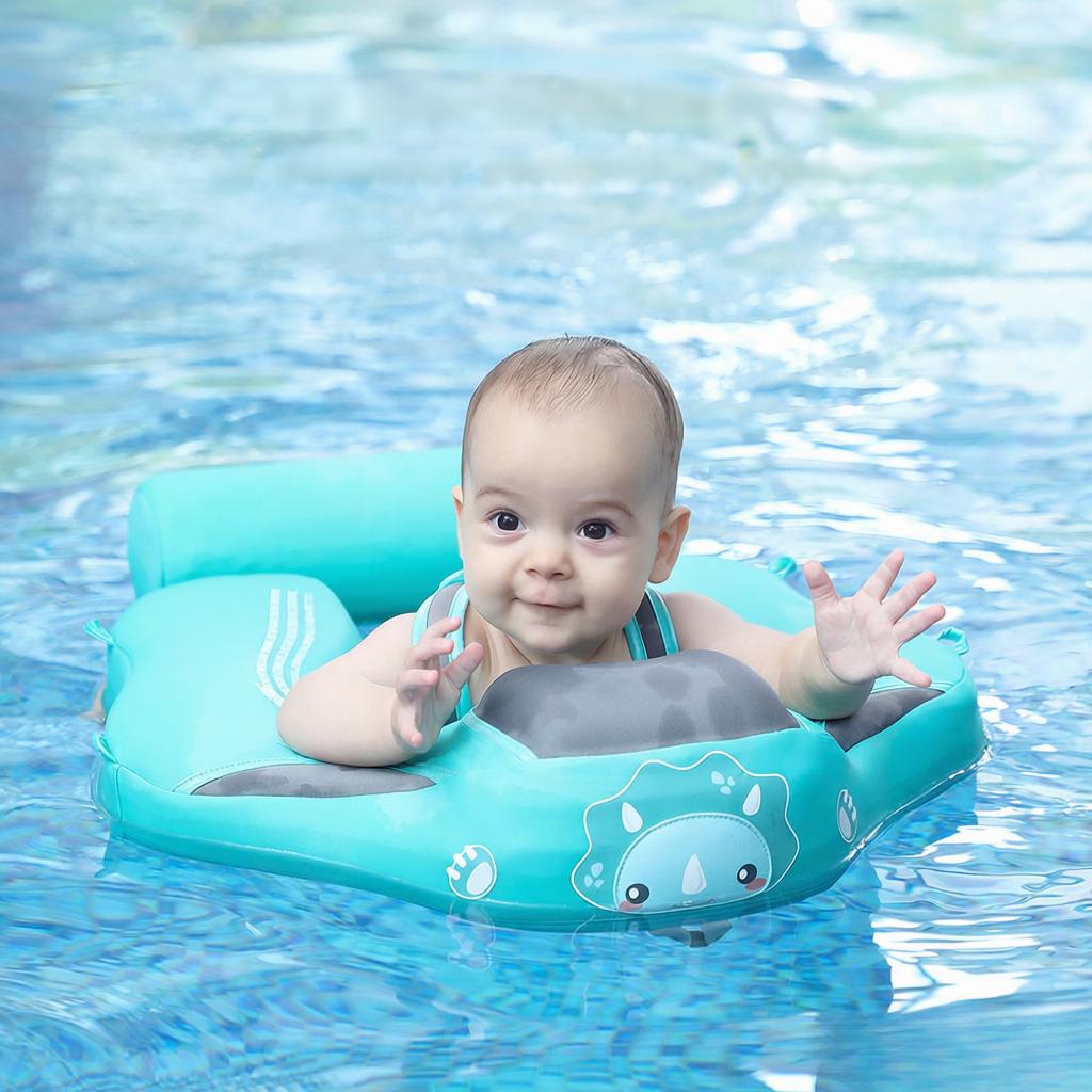 Baby Swim Float Non-inflatable Waterproof Baby Swimming Float Ring Skin-friendly Swim Trainer with Tail Float for 3-24 Months Baby Boys Girls Infant