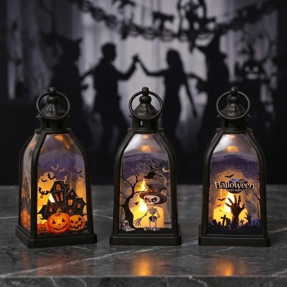 Battery Powered Halloween Lantern Hanging Design Haunted House Light LED Lantern Lamp  Party Props