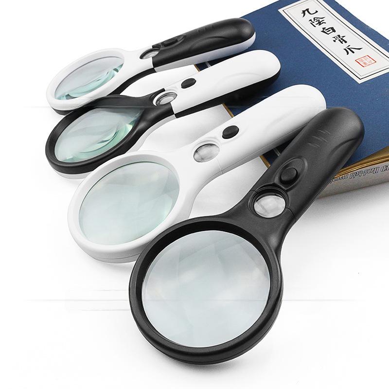 Chuda 3LED Reading Magnifier with 4 Color Options, Model 6902AB, 45X Dual Lens, 75MM