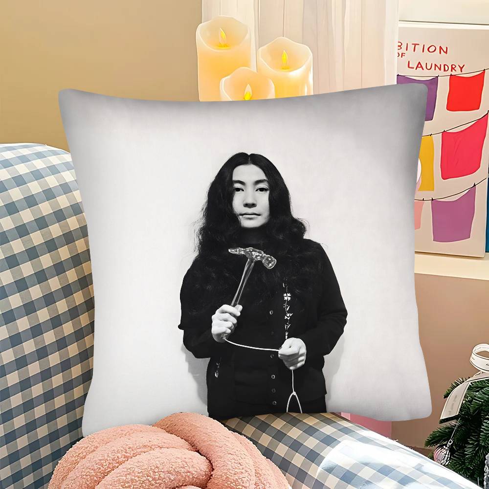 Pc Classic YYoko Ono Aesthetic Anime Pillow Case Fashion Square Pillowcase Bedroom Sofa Room Ins Decoration Leisure