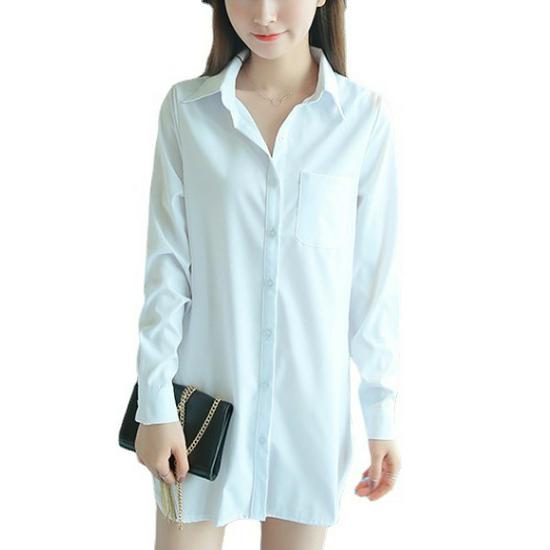 Women's BF Style Mid-Length White Shirt - Spring/Summer 2025 Collection