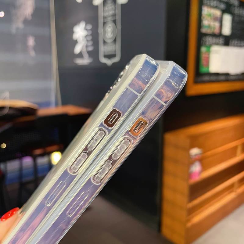 Fashion Gradient Laser Love Heart Pattern Clear Phone Case For iPhone 11 12 13 Pro Max X XS XR 7 8 Plus SE 2020 Shockproof Back