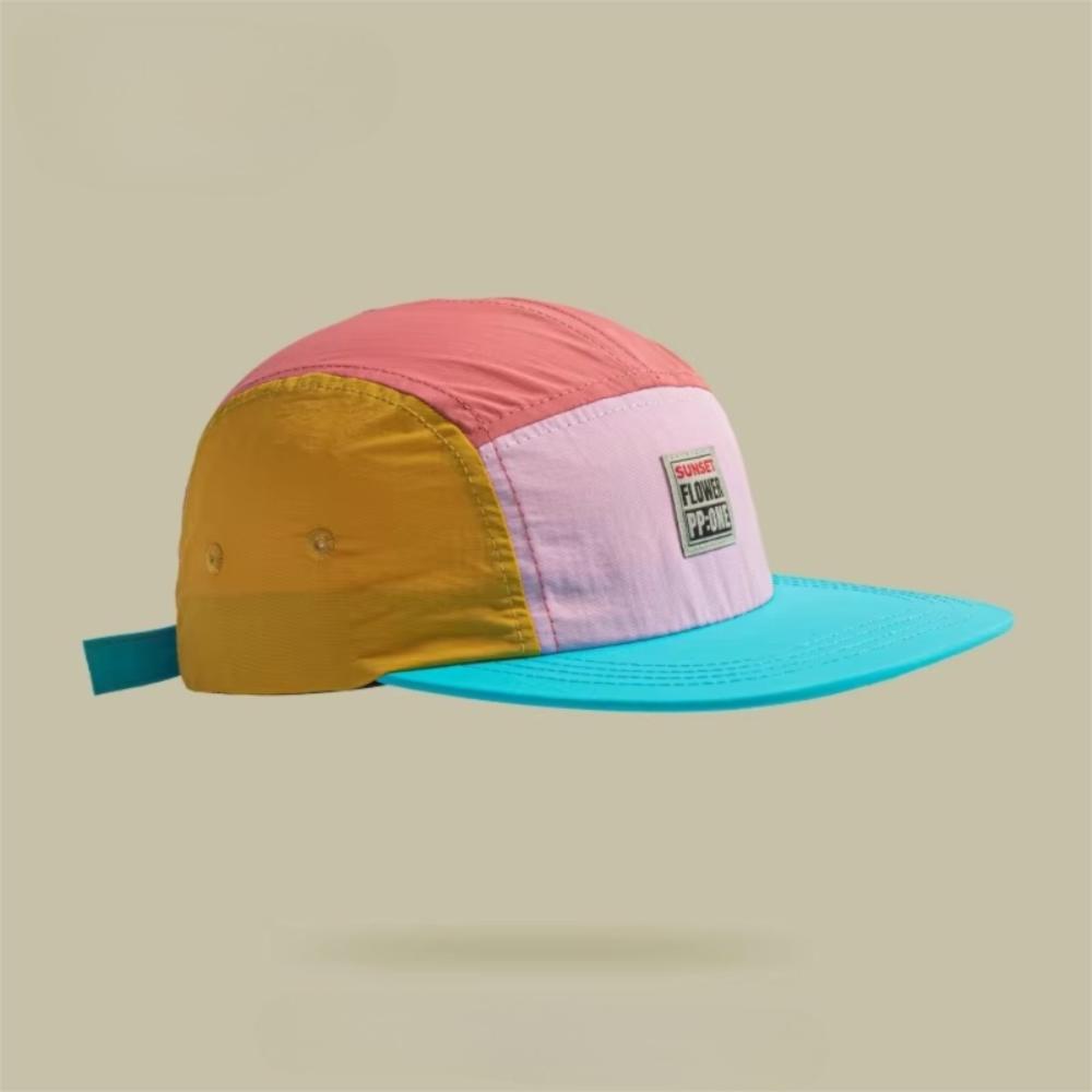 5 Panel Hip-Hop Hüte Dünne Sonnenschutzhut Lässige Baseballkappe mit flachem Schirm Unisex
