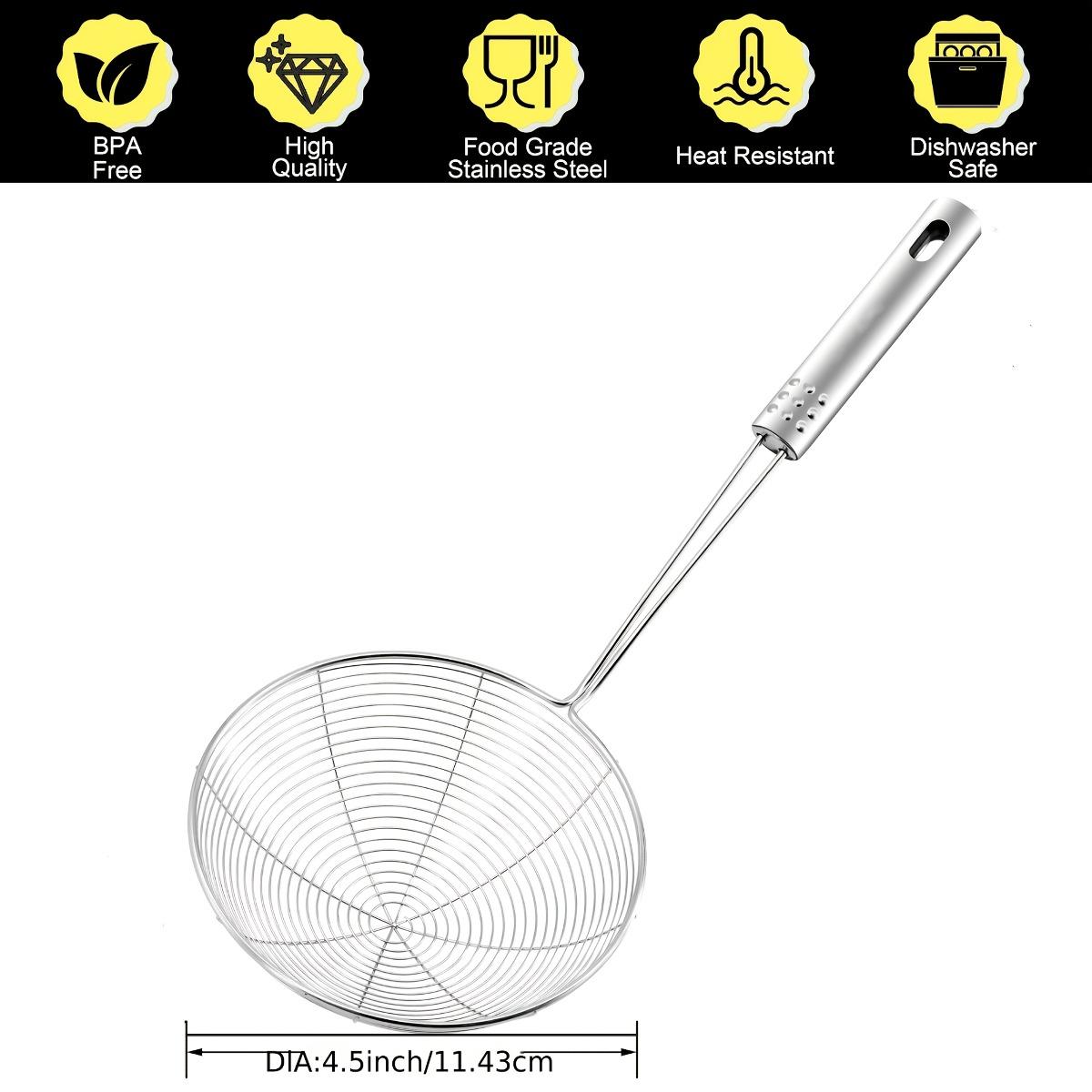 

2/1PCS Stainless Steel Spider Web Shaped Filter Spoon, Pasta Filter Spoon, Long Handle - Fryer Filter - Used for Cooking and Frying S（1PCS）