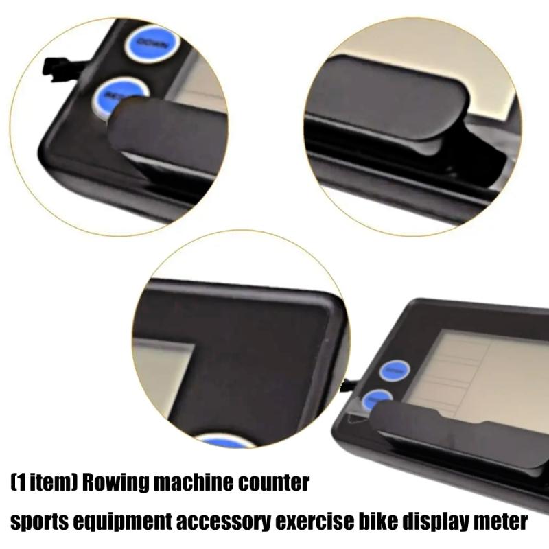 High Contrast LCD Rowing Machine Counter Exercise Bike Monitor Tracks Speed Time Distance Lightweight Portable Design