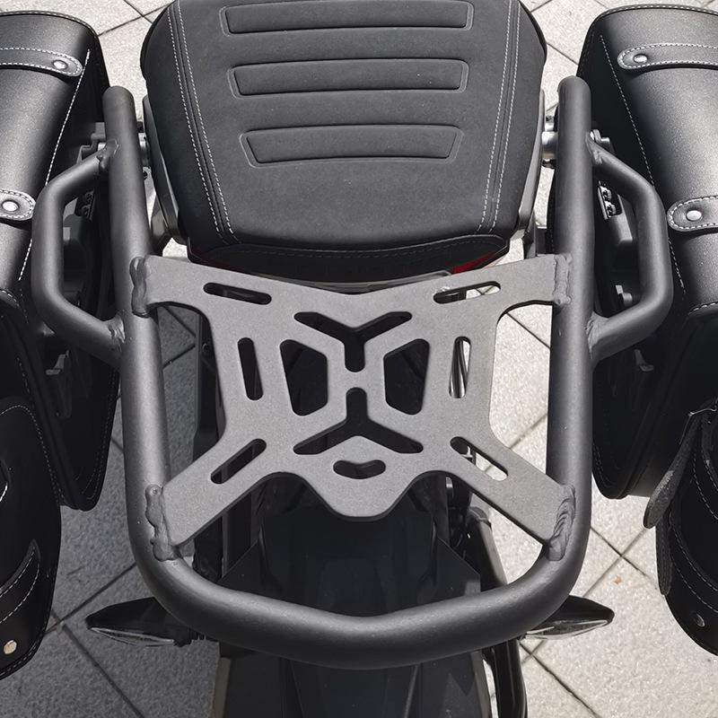 CFMOTO CLX250 Motorcycle Anti-Fall Bumper, Luggage Rack, and Leather Side Bag