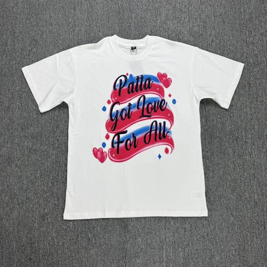 Amerikanische grenzüberschreitende trendige Marke PATTA Designgefühl Buchstabendruck Kurzarm-T-Shirt Herren- und Damen-Trendmarke Vielseitiges lockeres Oberteil