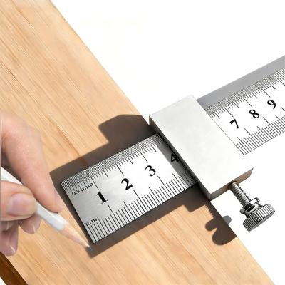 Stainless Steel Multiple Scale Marking Ruler for Precisions Woodworking and DIY Projects With Nonslip Grip