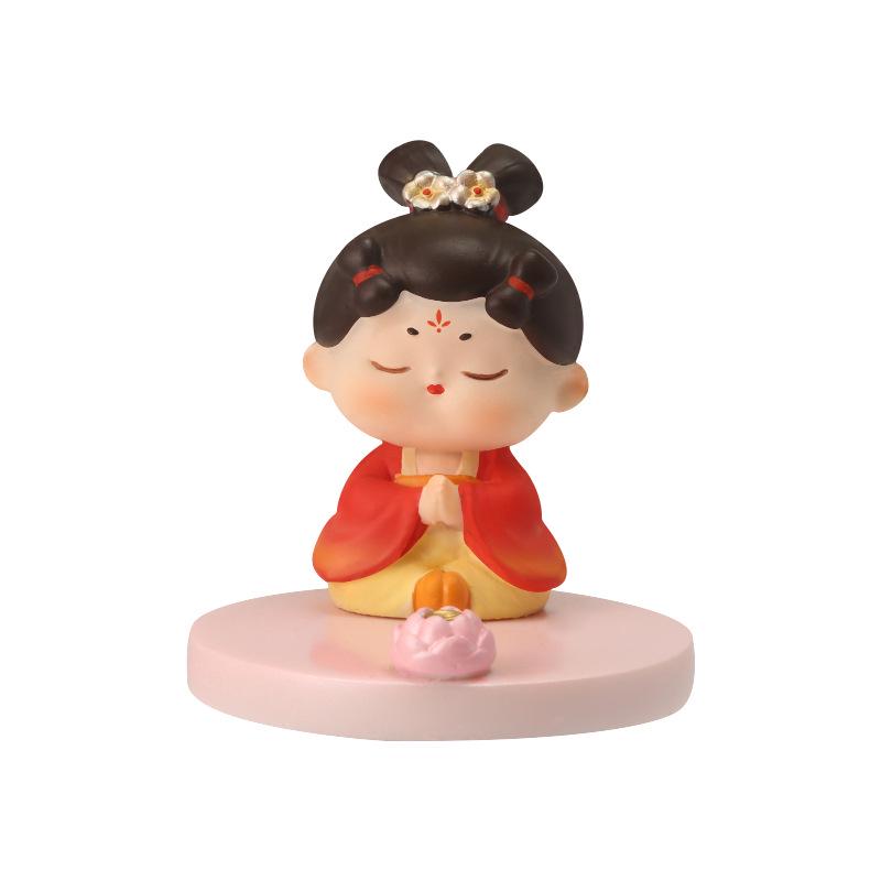 Kreativer Handyhalter im Stil der Tang-Dynastie mit Glücksbringer: Exquisites Harzornament