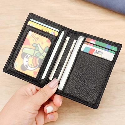 Porta biglietti da visita bifold Portafoglio portadocumenti con finestre per documenti per uomo Blocco RFID Carte di credito