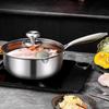 HANDUNYOU 24CM Stainless Steel Saucepan with Lid