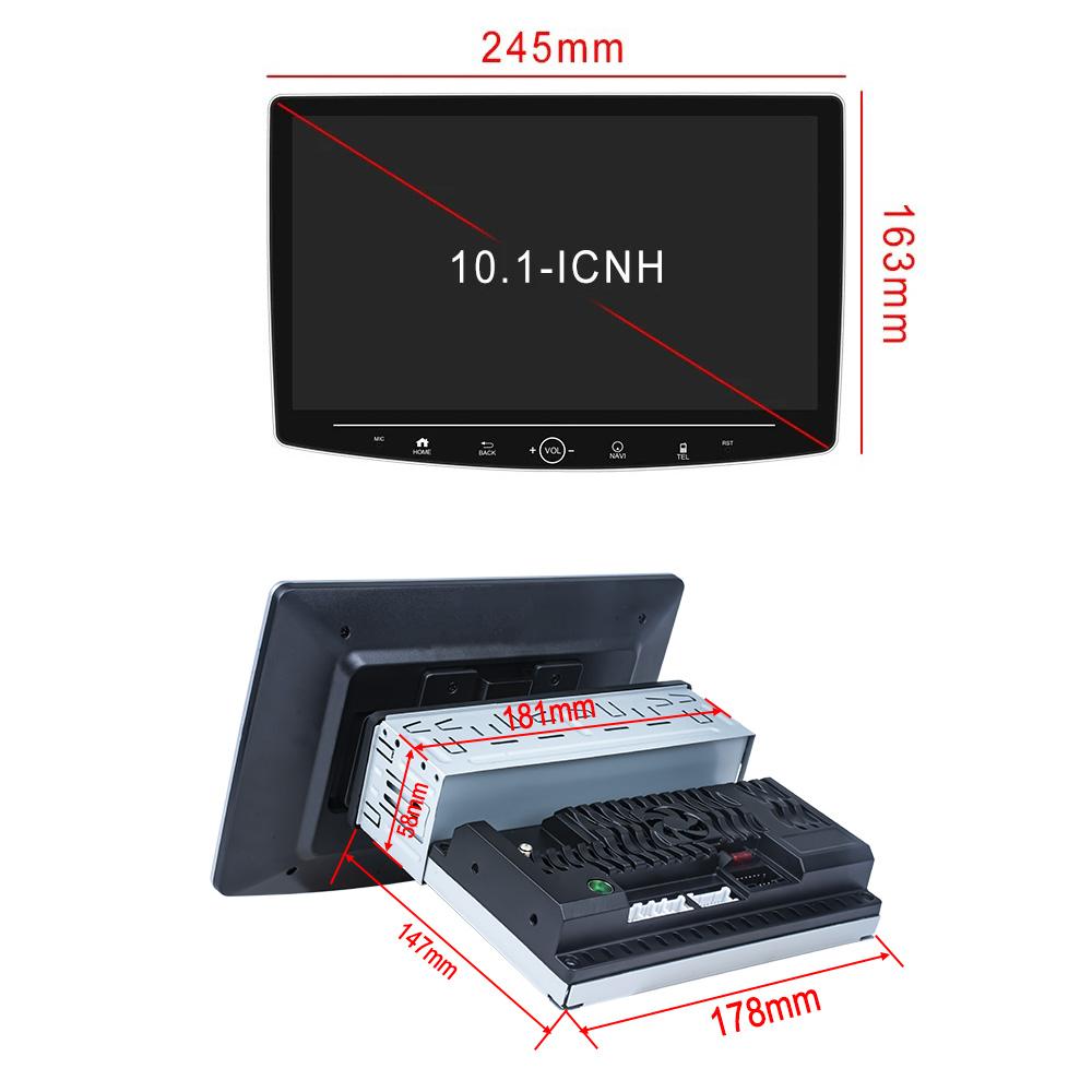 10.1 Inch Rotate Car Radio Knob Button Android Auto Apply Carplay DVD Multimedia Player Car Stereo GPS QLED Universal 1 Din