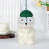 High Borosilicate Glass Bear Cup 20 Oz with Straw Lid Versatile Leakproof for Office Home Microwave Heating