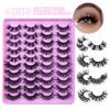 20 Pairs Of Mixed Imitation Mink False Eyelashes Naturally Curled Eyelashes Nude Makeup Thick Eyelashes