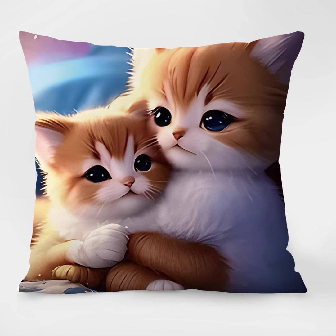 

Милый узор с изображением кошки Декоративная наволочка для гостиной, спальни, квадратная подушка, наволочка 45x45cm