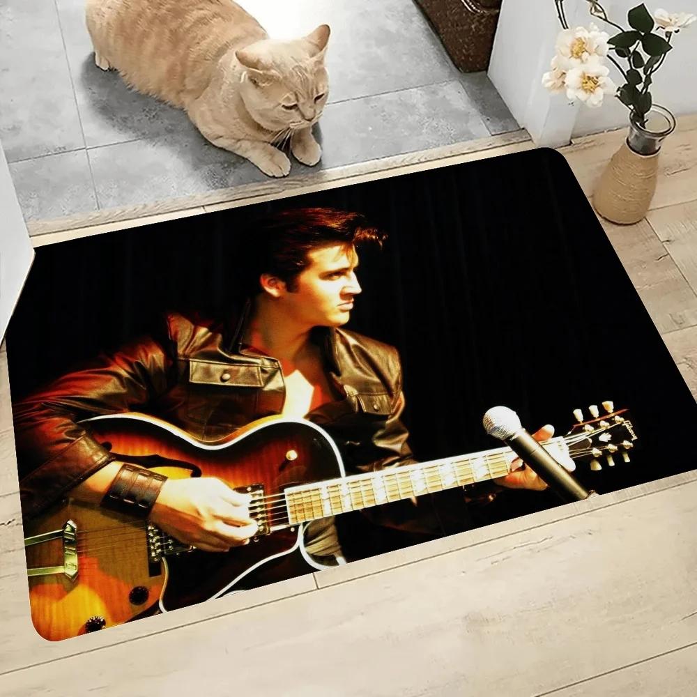 E-Elvis Presley Hallway Carpet Washable Non-Slip Living Room Sofa Chairs Area Mat Kitchen Doormat Area Rug Home Decor