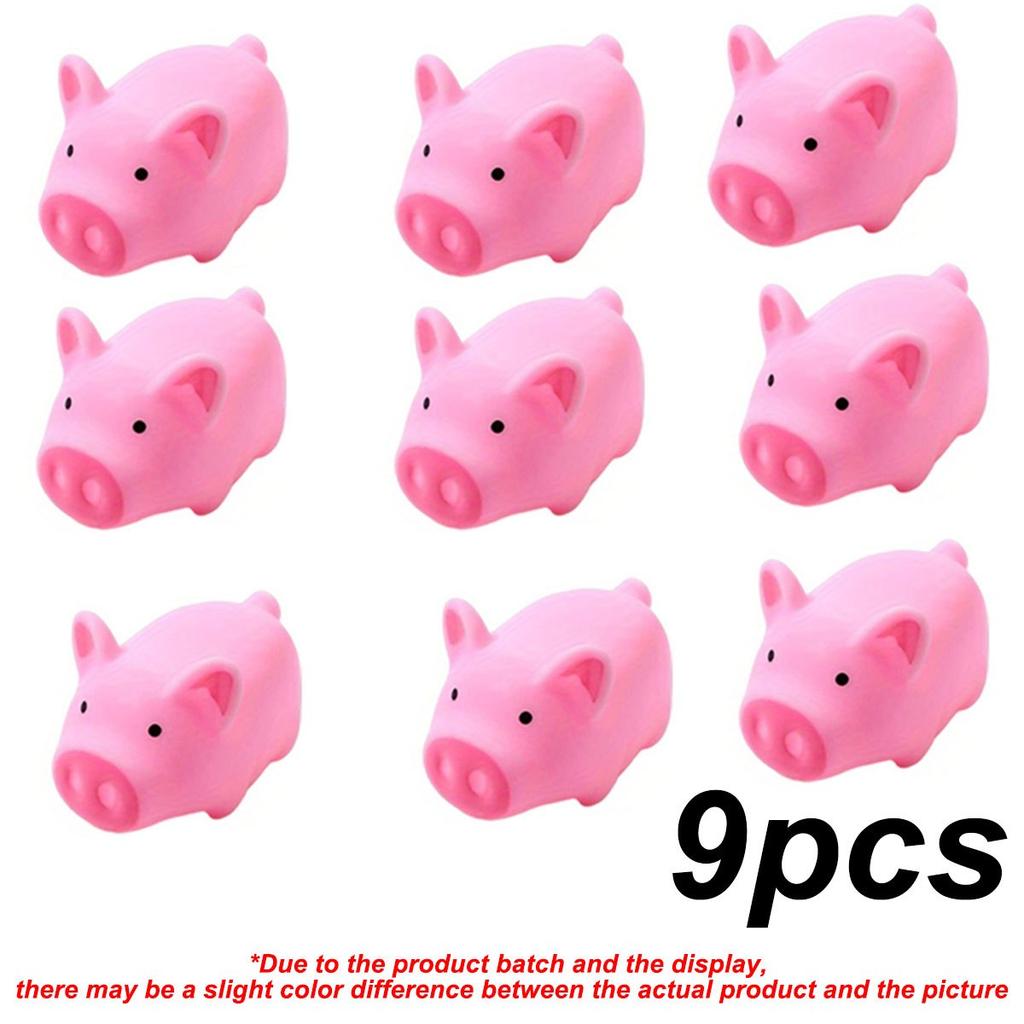 6/36pcs Mini Rubber Pig Baby Bath Toys Pink Piggy Decompression Venting Toys Float Squeak Toys for Baby Shower for Children