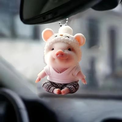 Piglet Shape Piglet Key Chain Acrylic Backpack Decoration Car Interior Pendant  Backpack Decoration