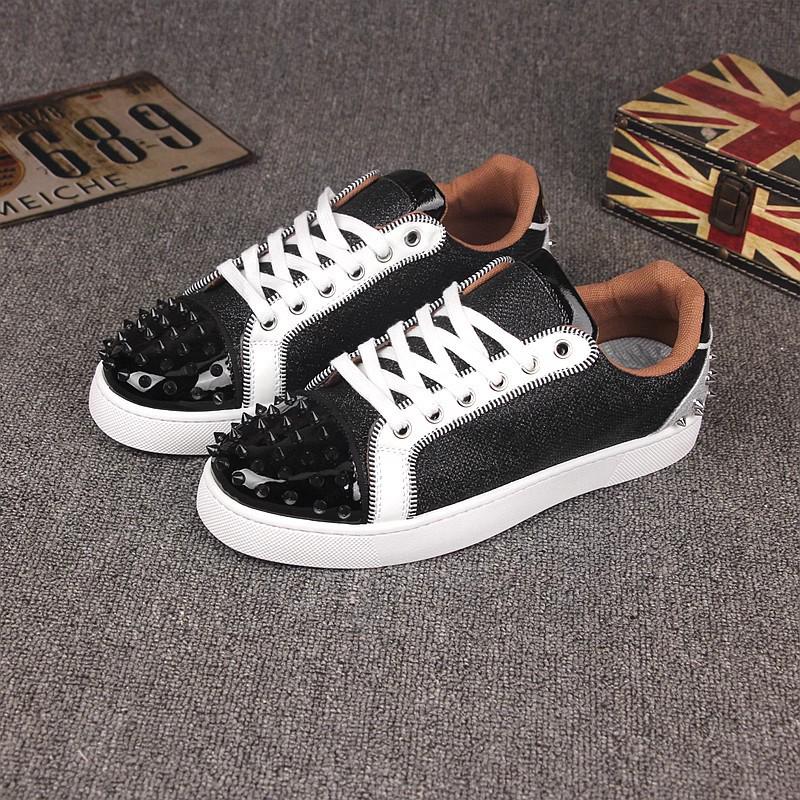 Spirited Young Men's 2025 Spring Red Bottom Luxury Skate Shoes with Studs - Trendy, Versatile Streetwear