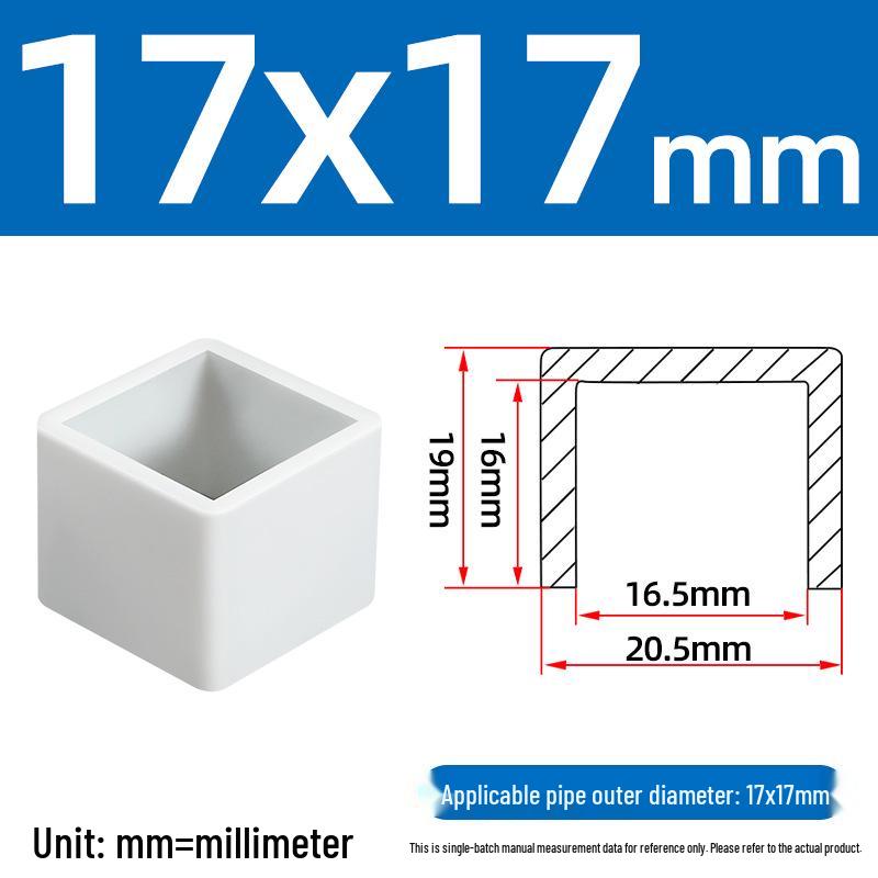Silicone Anti-slip Chair Leg Cap - Heat Resistant, Square Rubber Sleeve for Steel Pipe with Protective Electroplated Finish