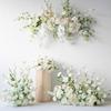 White Wedding Floral Art Wall Hanging Decoration - Artificial Flowers for Outdoor Event and Ceremony Background Arrangement