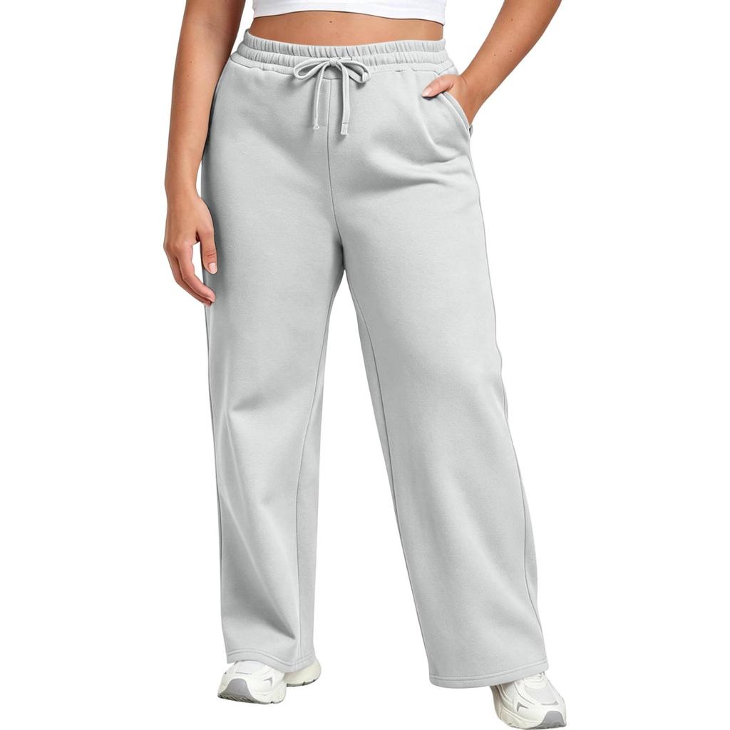 Unisex Size Sweatpants with Pockets Loose Straight Leg Casual Pants for Men and Women
