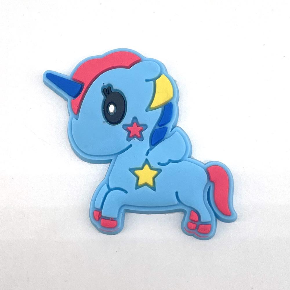 Cute Cartoon Unicorn Flower Clog Buckles - Removable & Soft Rubber Garden Shoe Decorations