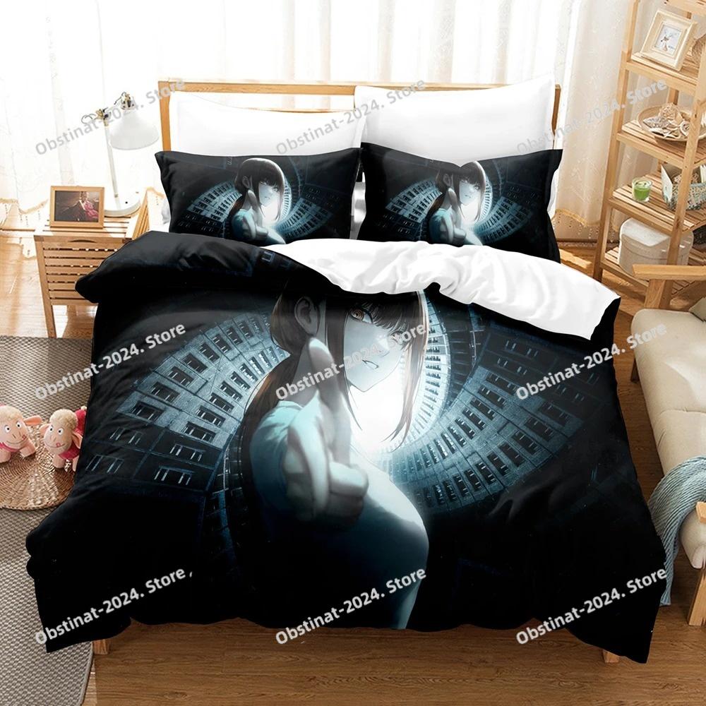 Girls Chainsaw Man Makima Bedding Set Printed Bed Set Duvet Cover Sheet Pillowcase Soft Quilt Cover Full Queen King Size
