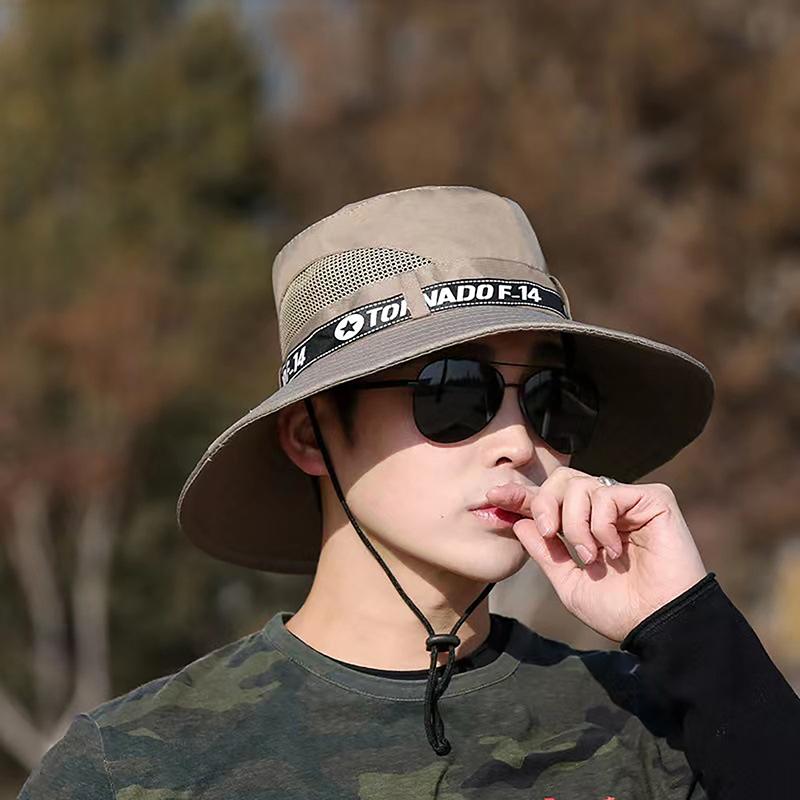 Pánská letní čepice s širokým okrajem, venkovní prodyšná čepice proti UV záření