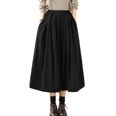 CoeFodMavo Wide Leg Long Gaucho Sarouel Plus Elastic Loose Solid Winter Women's Pants, Pants, Pants, Pants, Corduroy, Sizes, Stylish, Waist, Natural,