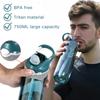 750ml Trian Material Sports Water Bottle with Straw&handle for Gym Camping Hiking Outdoor Transparent Plastic BPA Free Water Cup