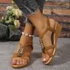 2024 Women’s Plus Size Beaded Bohemian Wedge Sandals - Open Toe Summer Beach Footwear