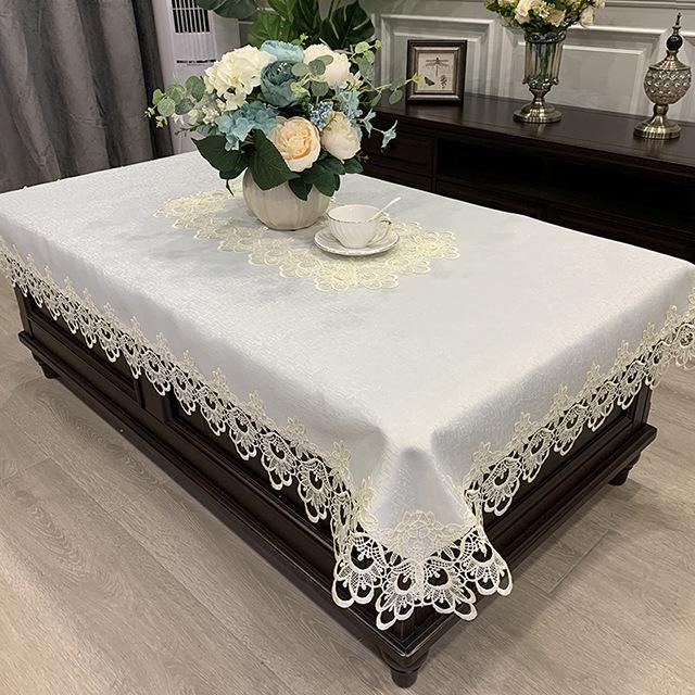 European Style Lace Tablecloth Set - Modern Minimalist Cover for Coffee Table, TV Cabinet, Dining Table