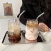 1pc Transparant Drinking Glass Cup Wave Shape Iced Coffee Tumbler Cup Juice Milk Tea Mug Drinkware Water Glasses Ripple Mug