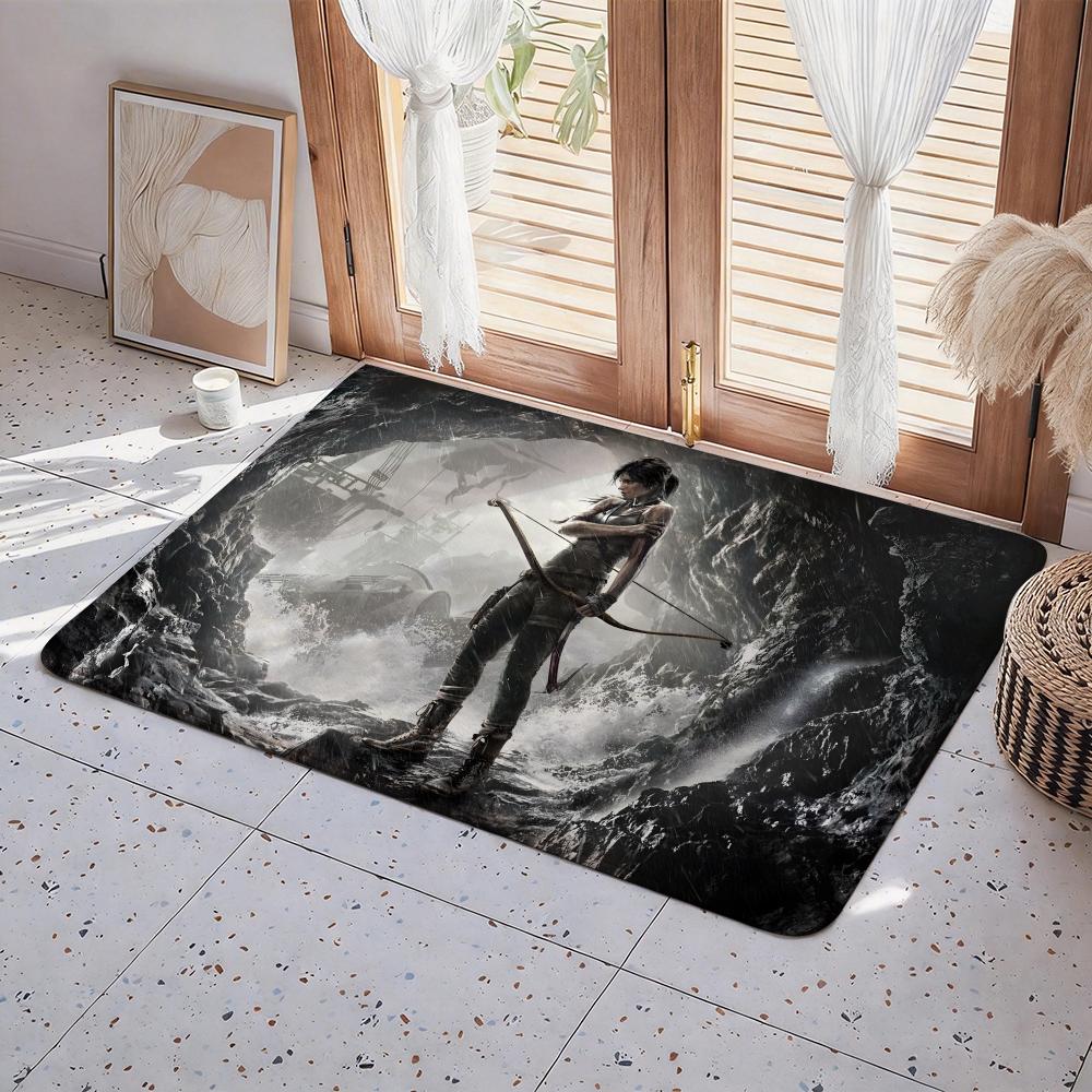 Game G Tomb Raider Floor Mat Eco Flannel Doormat Non Slip Odorless Indoor Floor Rug Soft Short Plush Home Mat