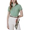 Polo Ralph Lauren Solid Color Logo Embroidered Vertical Button Slim Fit Short Sleeve Polo Shirt Women Tops Green 211870237-031