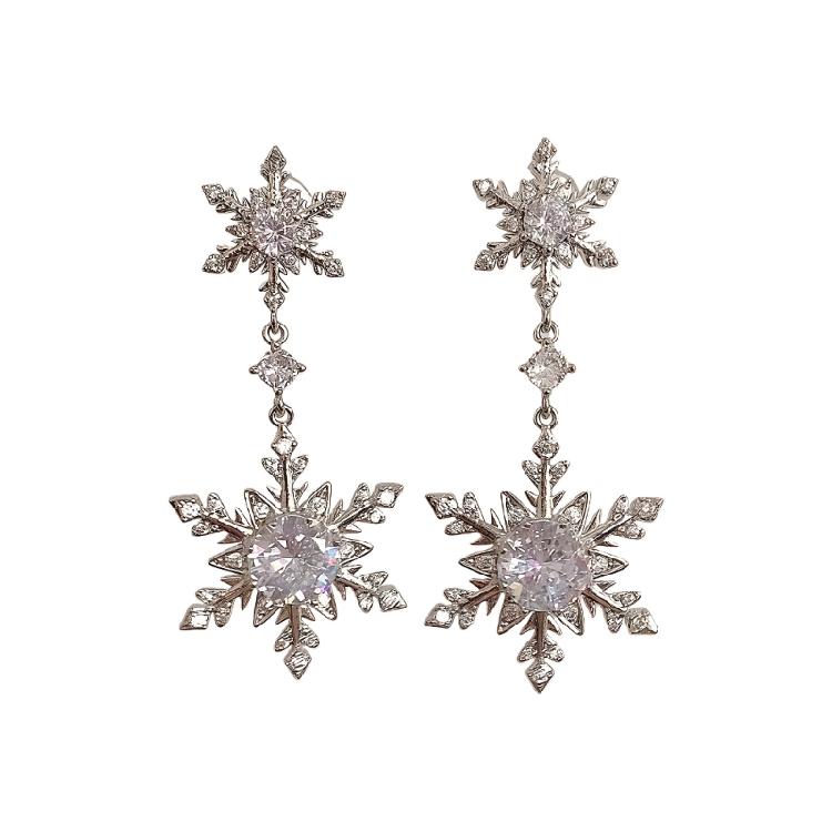 

Long Lasting Alloy Tassels Earrings Resistant to Tarnish for Daily Jewelry Use Snowflake Design Women Stylish Accessory 1