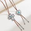 Damen Coole Choker Kreuzanhänger Halsband Schlüsselbeinkette Choker Bolo Tie Lariat Stil Kragen Schmuck