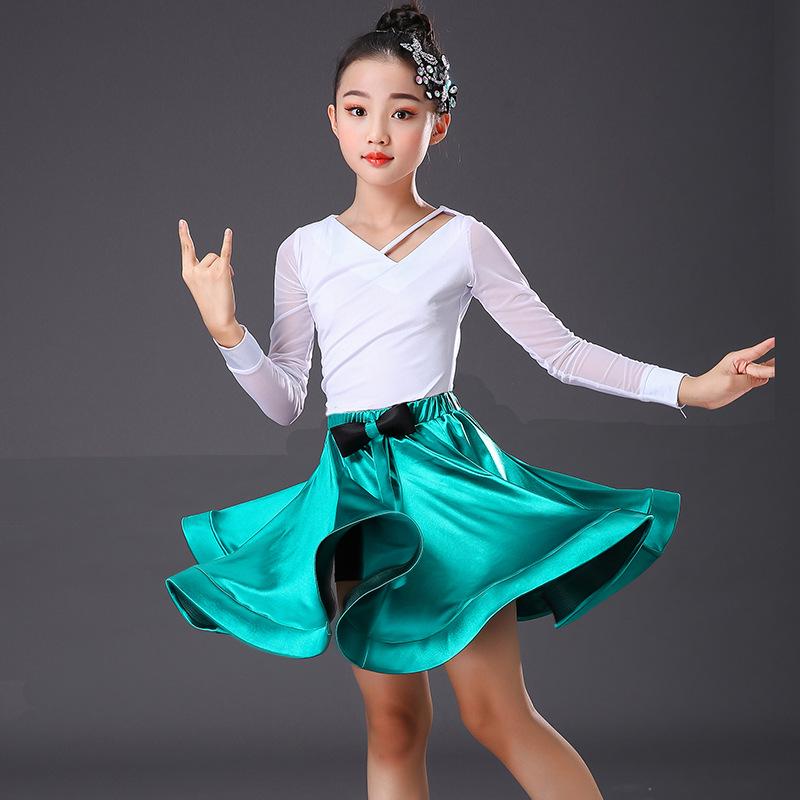 Girls' Autumn Long Sleeve Latin Dance Practice Set
