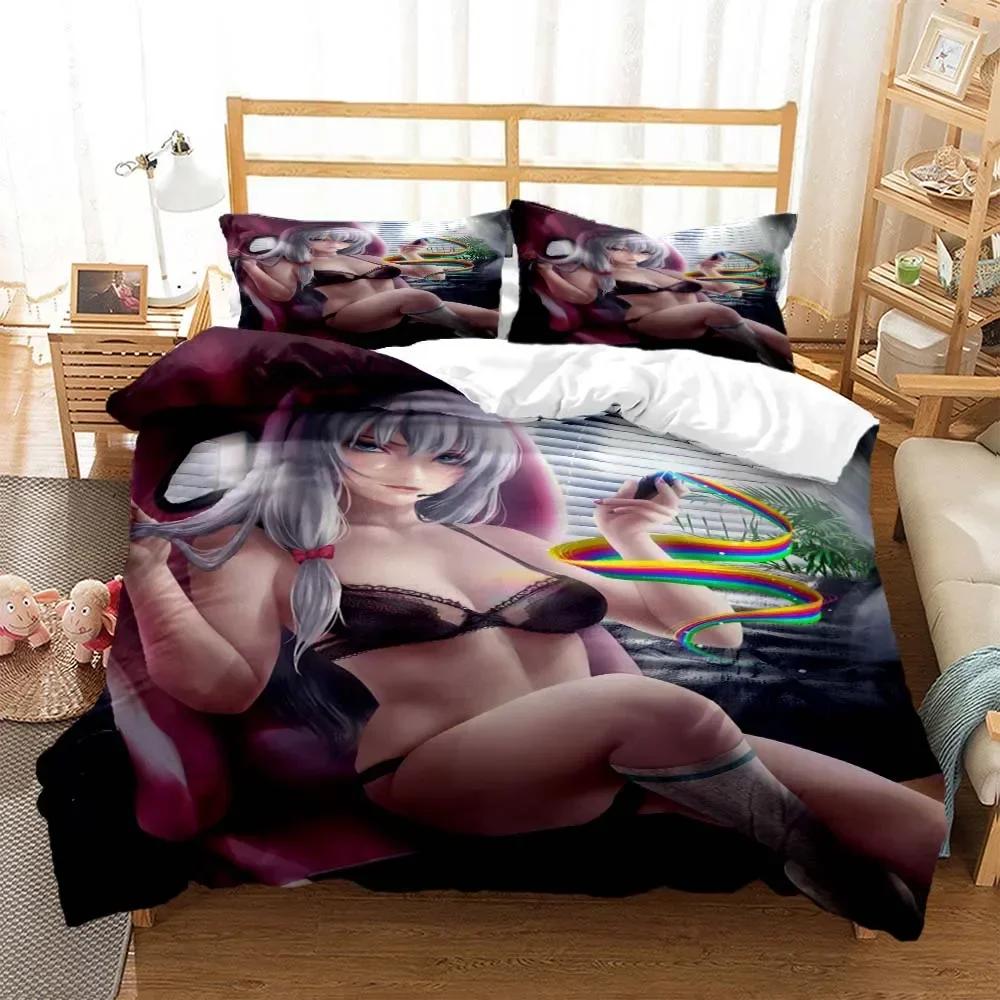 Sexy anime beauty Digital Print Comfortable Duvet Quilt Cover Pillowcase Bedding Set Children Bedroom Decoration Home Textile