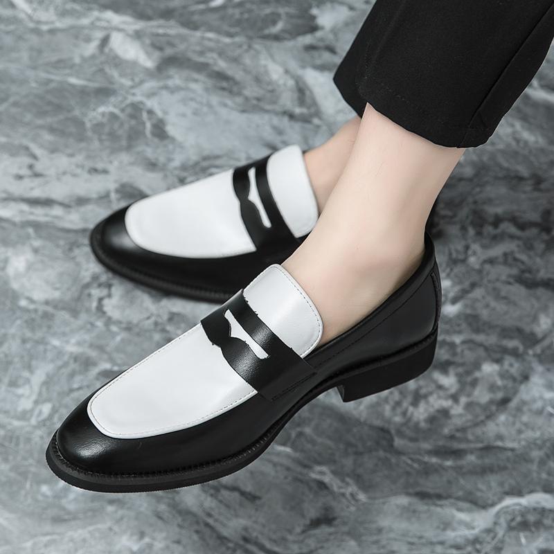 Italian Luxury Brand Gentleman Loafers Slip-on Leather Pointed Toe Shoes Men's Casual Shoes Moccasin High Quality Wedding Shoes