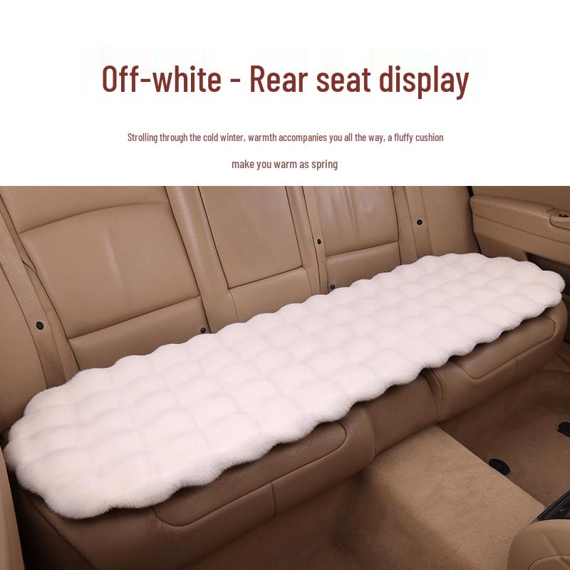 Universal Winter Car Seat Cushion Set - Thickened Fleece with Faux Rabbit Fur, Warm & Plush