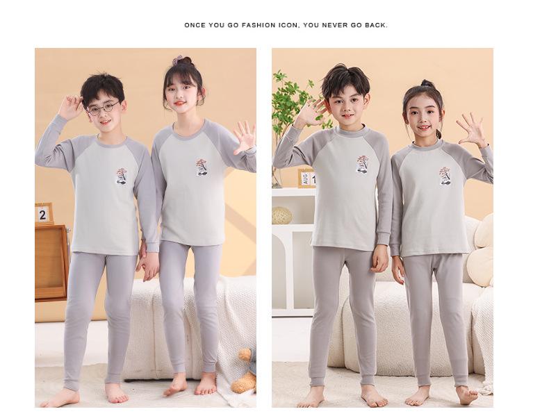 Autumn Teen & Kids Clothing: Boys' Cotton Underwear Set, Older Kids' Shirt & Pants Pajamas, Girls' Cotton Thermal Wear.