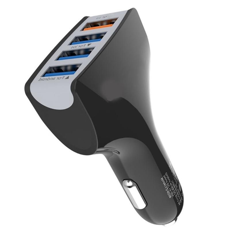4-Port Car Charger Fast Charging Adapter 1 to 4 Quick Charging Vehicles Phone Charger with 120cm Power Cable Cord