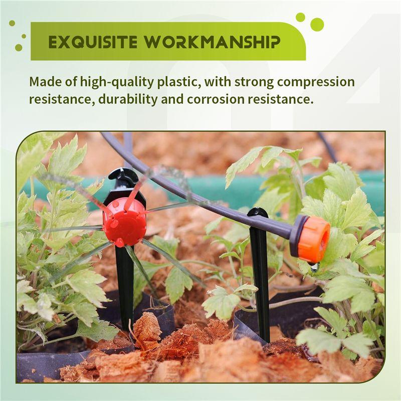 A84E-Irrigation Drip Support Stakes 1/4 Inch Tubing Hose For Vegetable Gardens Flower Beds Herbs Gardens Black 200 Pack