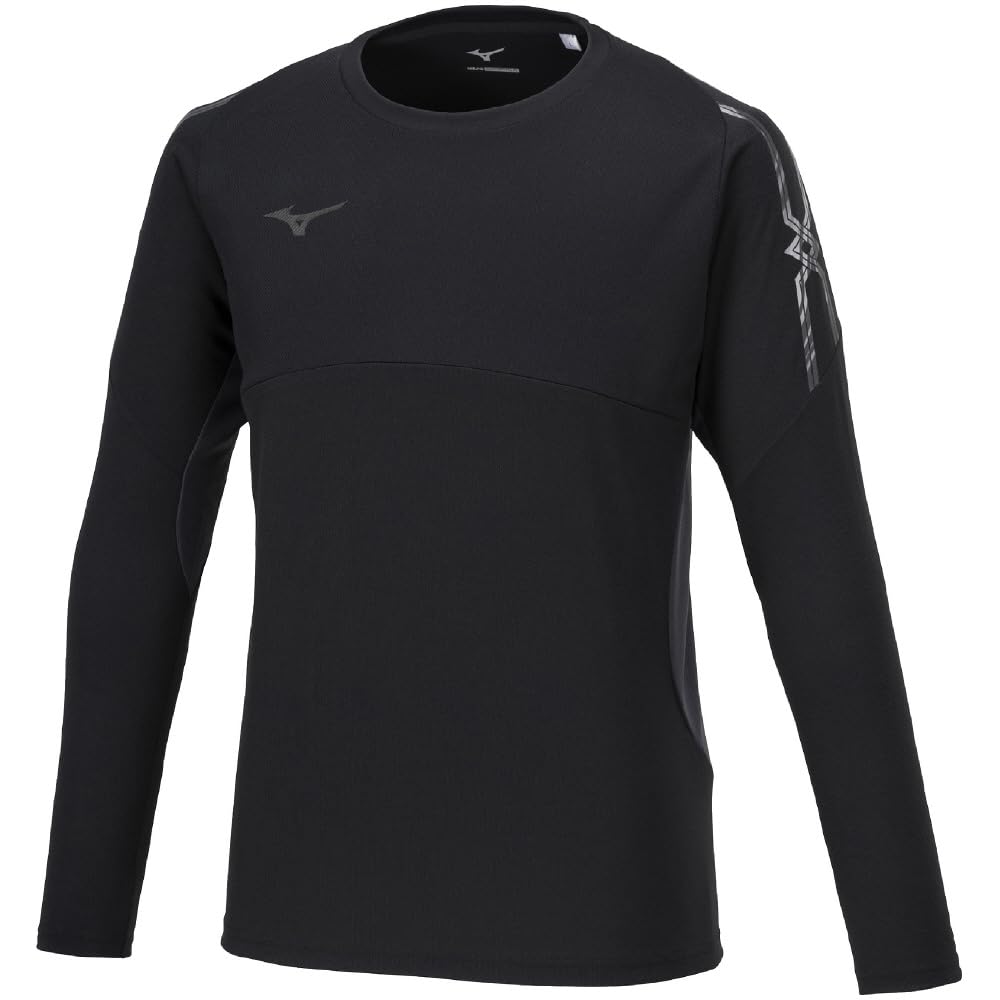 Mizuno 32MAA630 Long Sleeve Training Size M MC-LINE T-Shirt, Moisture-Wicking, Quick-Drying, Black,