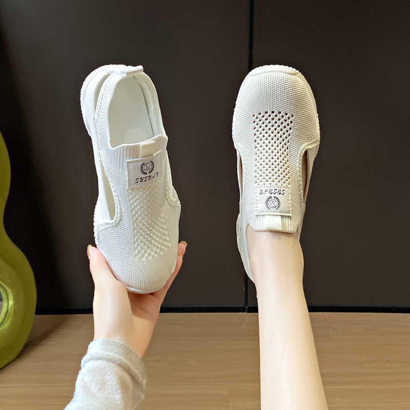 Fashion Mocasin Slip On Fabric Tennis Woman Woven Sneakers Without Heels Luxury Shoes Womens Sports Tenys China Model Small Price