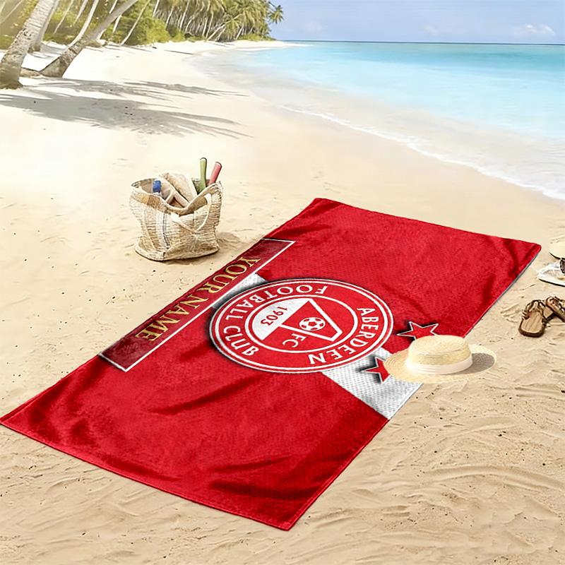 Aberdeen Football Club Print Beach Towel, Large Soft Quick Dry Towel for Beach Camping Swimming