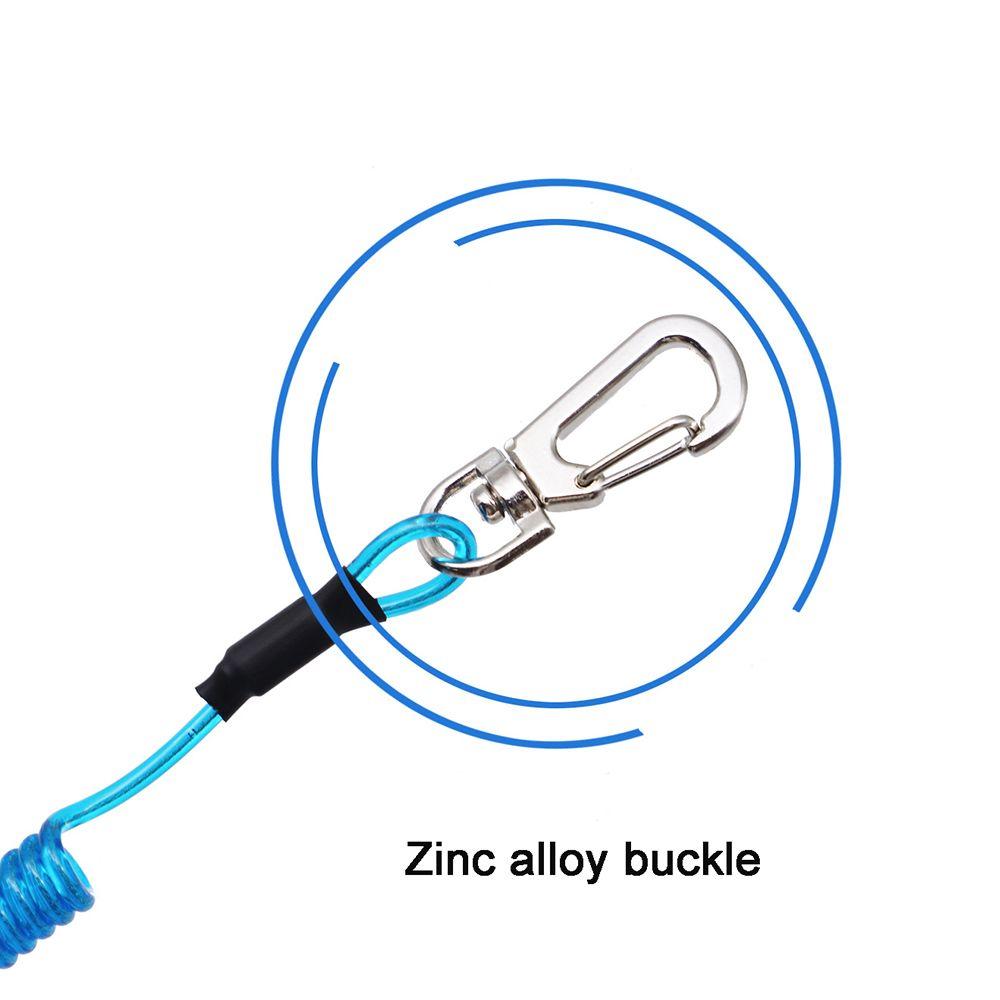 Secure Buckle Lock Elastic Outdoor Tackle Retractable Keychain Fishing String Spring Rope Lanyard