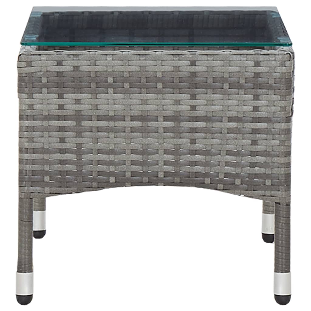 4 Piece Garden Lounge Set with Cushions Poly Rattan Grey